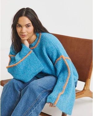 Native Youth Mohair Like Bell Jumper - Blue