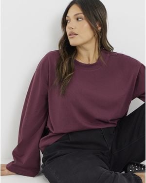 Simply Be Wide Long Sleeve Top - Purple