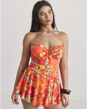 Figleaves Bandeau Swimdress - Red