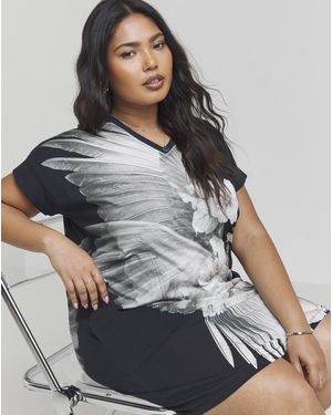 Religion Aviate Floral V-Neck Dress - Grey