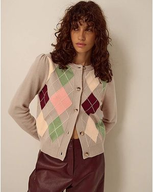 Monsoon Alba Argyle Cardigan - Brown