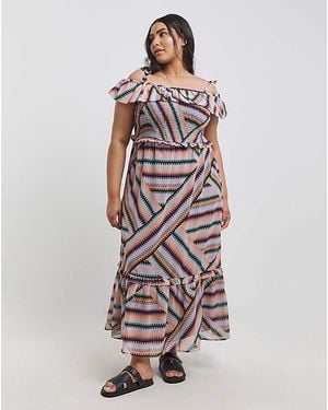 Lovedrobe Printed Maxi Dress - White