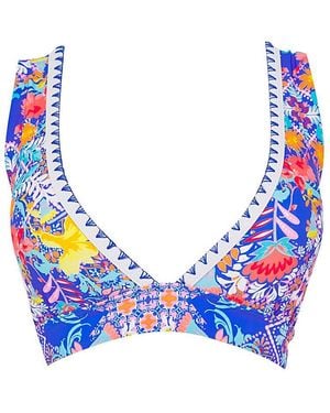 Figleaves Frida Plunge Bikini Top - Blue