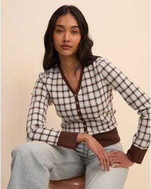 Nobody's Child Nobodys Child V-Neck Jacquard Cardi - Brown