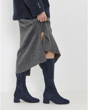 JD Williams Block Heel Stretch Knee Boot Eee Fit Sc - Blue