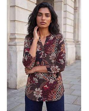 Roman Roman Floral Puff Print Shirt - Red
