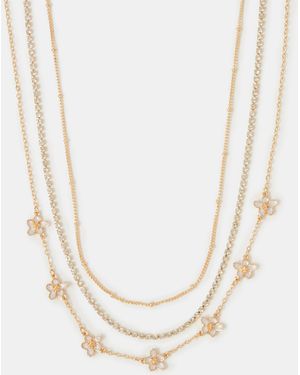Accessorize Flower Chain Necklaces - Natural