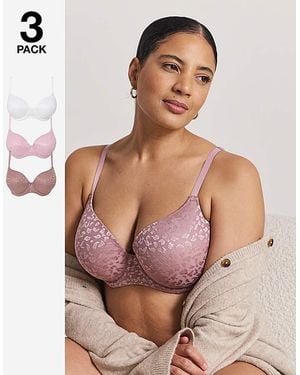 Pretty Secrets 3 Pack Animal Lace T-Shirt Bras - Multicolour