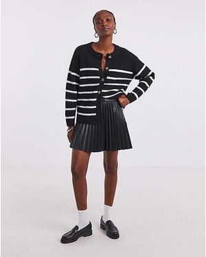 Simply Be Pu Pleated Mini Skirt - Blue