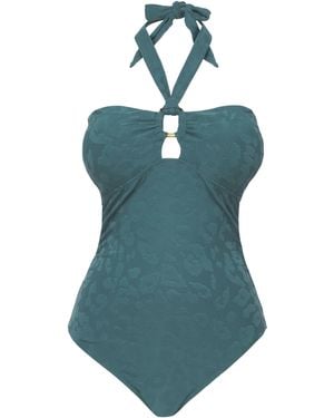 JD Williams Hawaii Animal Halterneck Swimsuit - Green