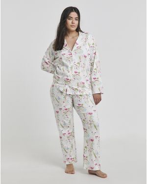 Pretty Secrets Spring Button Through Pj - White