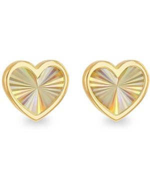 iJewel 9Ct Heart Earrings - White