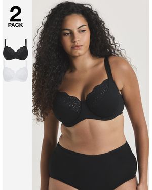Pretty Secrets 2 Pack New Jane Full Cup Wired Bras - Black