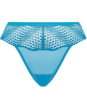 Figleaves Amalfi Wave Thong - Blue
