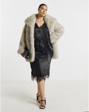 Simply Be Mid Length Faux Fur Coat - White