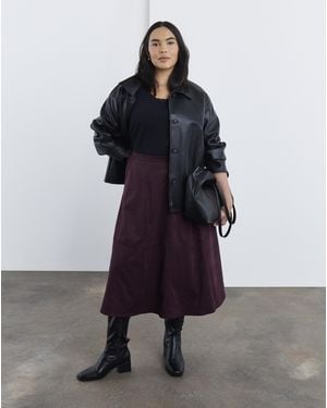 Simply Be Suedette Midi Skirt - Multicolour