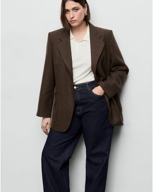 Mango High-Rise Wide Leg Jean - Black