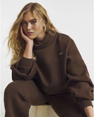 Sculpt Activewear High Neck Jumper - Brown