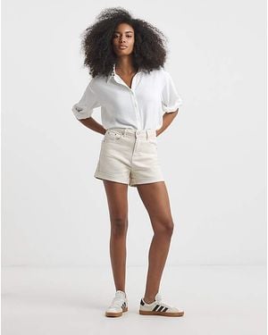 Simply Be Roll Hem Mom Short - White