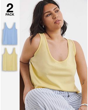 Simply Be 2 Pack Slouchy Vests - Yellow