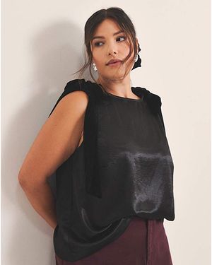 Simply Be Bow Strap Cami Top - Blue