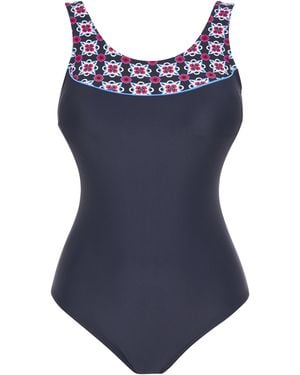 JD Williams Sports Scoop Neck Swimsuit - Blue