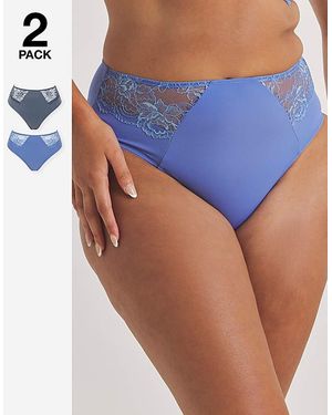 Pretty Secrets 2 Pack Ella Full Knickers - Blue