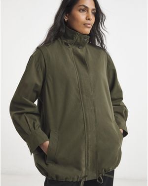 Simply Be Funnel Neck Jacket - Green