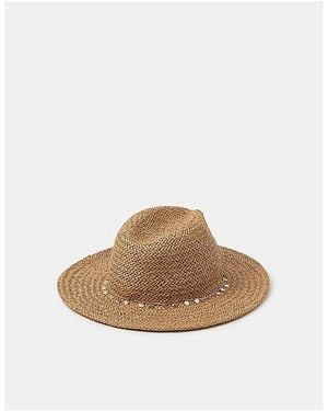 Accessorize Charm Straw Fedora Hat - White