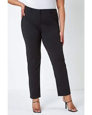 Roman Curve Straight Smart Trousers - Blue
