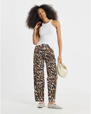 Simply Be Print Barrel Jeans - White