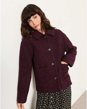 FatFace Faye Boucle Jacket - Purple