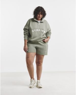 Gym King Shadow Seam Detail Shorts - Green