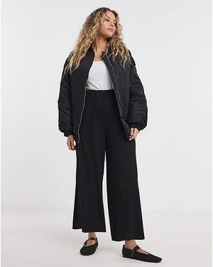 Simply Be V/E Wide Leg Culottes - Black
