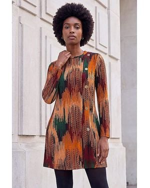Roman Roman Abstract Side Buttoned Dress - Grey