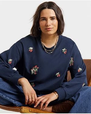 Simply Be Hearts & Floral Sweatshirt - Blue