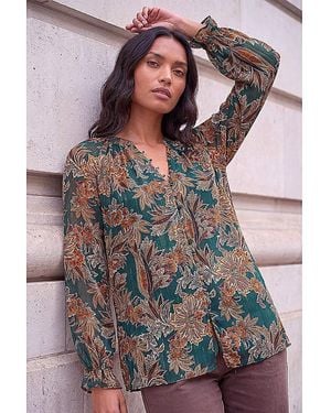 Roman Roman Metallic Floral Blouse - Grey