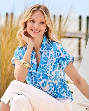 Sosandar Animal Jacquard Shirt - Blue