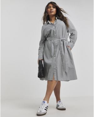 Tommy Hilfiger Shirt Midi Dress - Grey