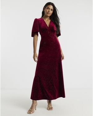 Twisted Wunder Sofia Velvet Maxi Dress - Red