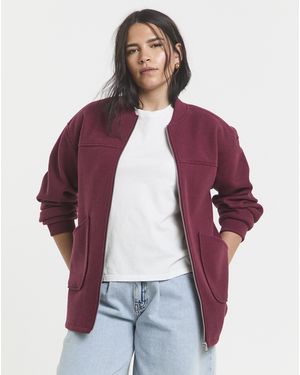 Simply Be Zip Bomber Jacket - Red