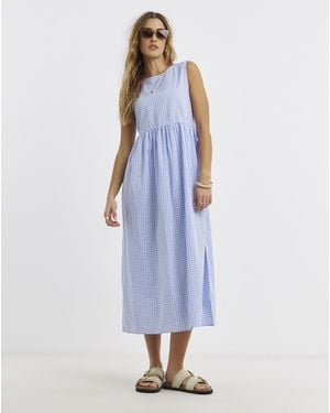 Pieces Bibby Sl Ankle Woven Dress - Blue