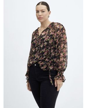 Mango Semi- Transparent Flowy Blouse - Multicolour