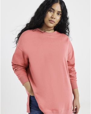 Simply Be Side Split Sweatshirt Tunic - Pink