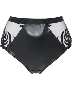 Figleaves Faux Leather Brazillian Brief - Black