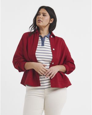 Simply Be Button Utility Jacket - Red