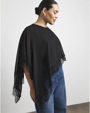 Joanna Hope Lace Cape Top - Blue