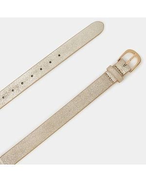 Accessorize Metallic Leather Belt - Natural