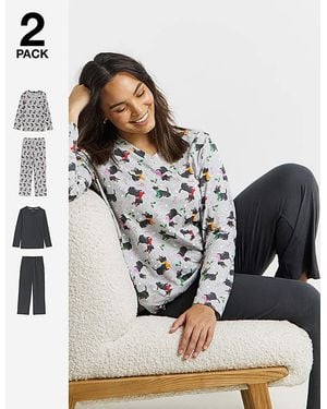 Pretty Secrets 2 Pack Value Pj Sets - Grey
