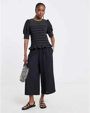Simply Be Linen Culotte - Blue